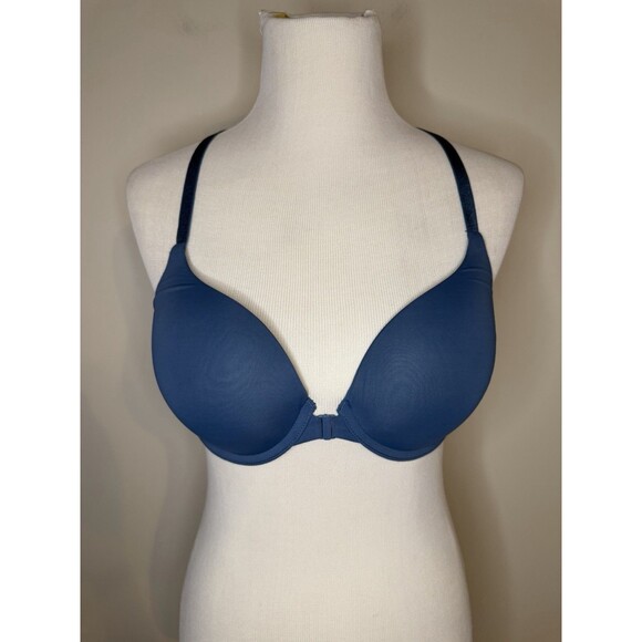Victoria’s Secret Perfect Shape Front Clasp Bra 36C Blue - Picture 1 of 6